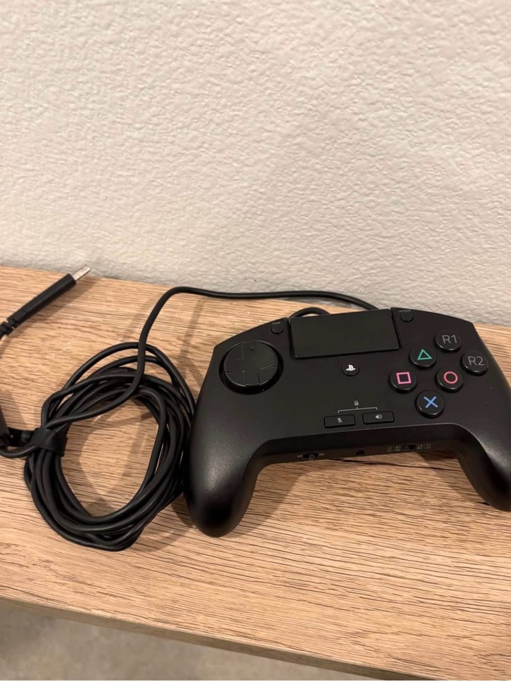 Wired Black Gaming Controller with Touchpad and Responsive Controls